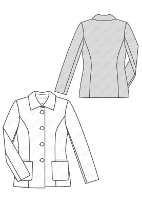 Pattern Single-breasted jacket of a fitted silhouette (Burda 2/2017, pattern number 6461 B)