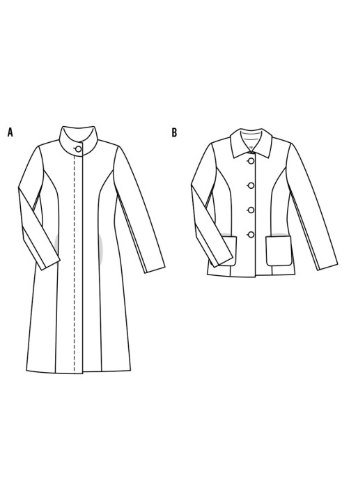 Pattern Single-breasted jacket of a fitted silhouette (Burda 2/2017, pattern number 6461 B)