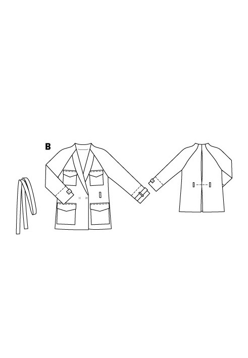 Pattern Jacket with raglan sleeves (Burda 5/2015, pattern number 106 V)