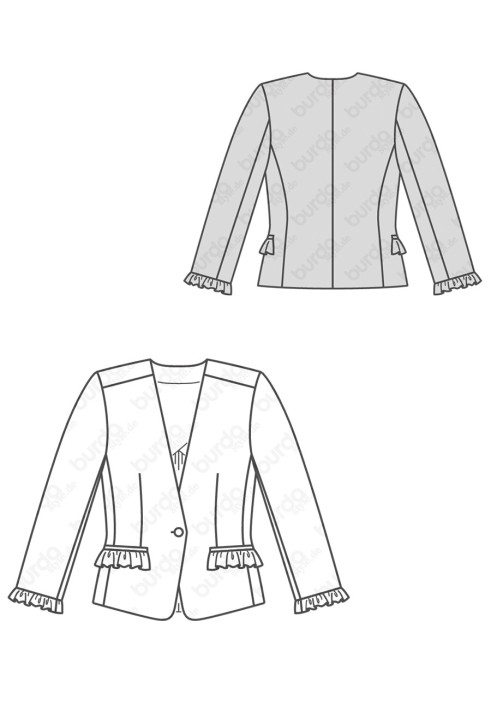 Pattern Slim-fit jacket with narrow lapels (Burda 2/2019, pattern number 6273 B)