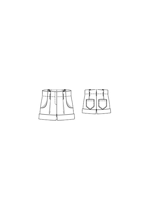 Pattern Shorts with a high waist (Burda 6/2015, pattern number 111 A)