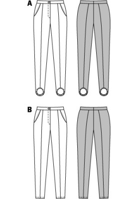 Выкройка Брюки-леггинсы с рельефными швами (Burda 2/2015, № выкройки 6750 B)
