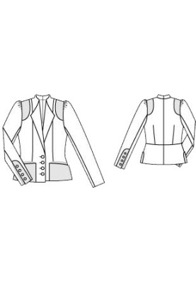 Pattern Fitted jacket with contrasting details (Burda 8/2015, pattern number 106 A)