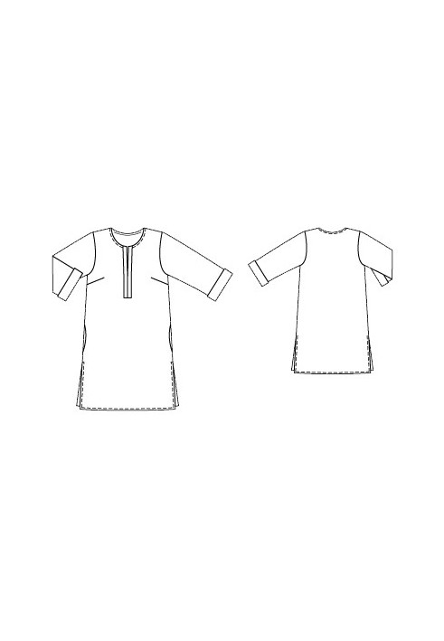 Pattern Dress with slits on the sides (Burda 4/2016, pattern number 108 A)