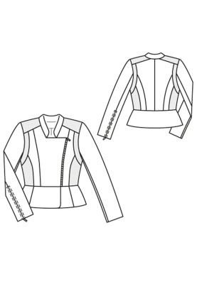 Pattern Jacket of a fitted silhouette made of wool fabric (Burda 12/2015, pattern number 108 B)