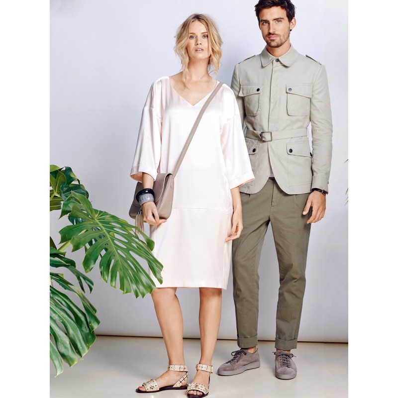 Pattern Straight-cut dress...