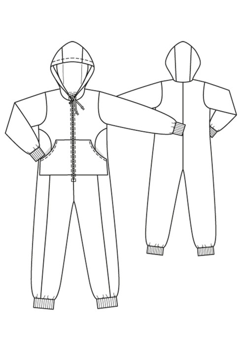 Pattern Overalls with a lowered step seam (Burda 12/2015, pattern number 129 A)