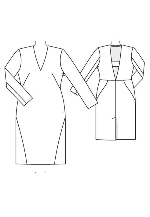 Pattern V-neck dress (Burda 10/2015, pattern number 131 A)