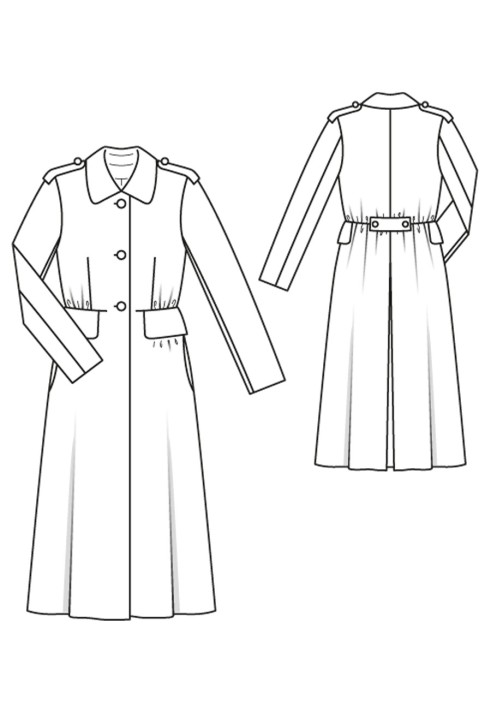 Pattern Coat of a fitted silhouette (Burda 10/2015, pattern number 114 V)