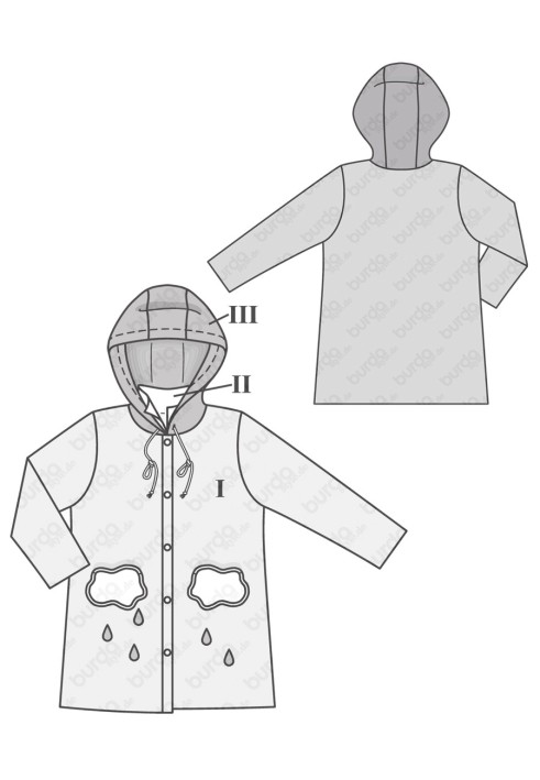 Pattern Coat with hood and stand-up collar (Burda 2/2018, pattern number 9334 B)