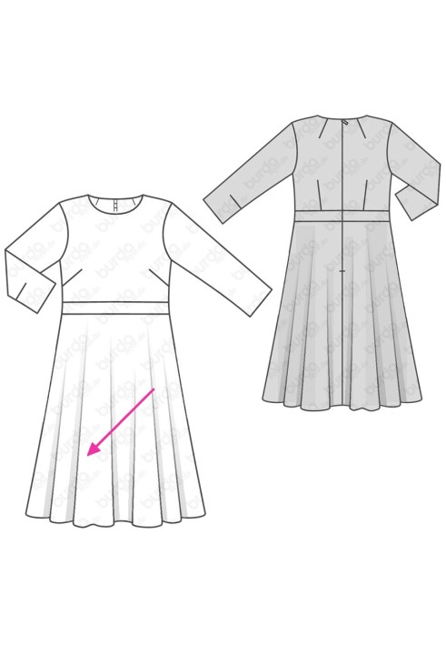 Pattern A cut-away dress with a flared skirt (Burda 2/2019, pattern number 6297 A)