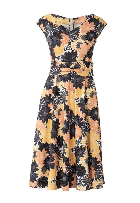 Pattern Cutaway dress with a shaped belt (Burda 1/2020, pattern number 6236 B)