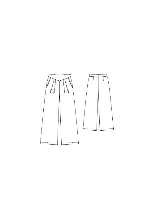 Pattern Extra-wide trousers on a yoke (Burda 4/2016, pattern number 106 C)