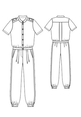 Pattern Overalls with short sleeves (Burda 2/2016, pattern number 110 A)