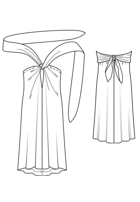 Pattern Bandeau dress with a drop neckline (Burda 11/2015, pattern number 110 V)