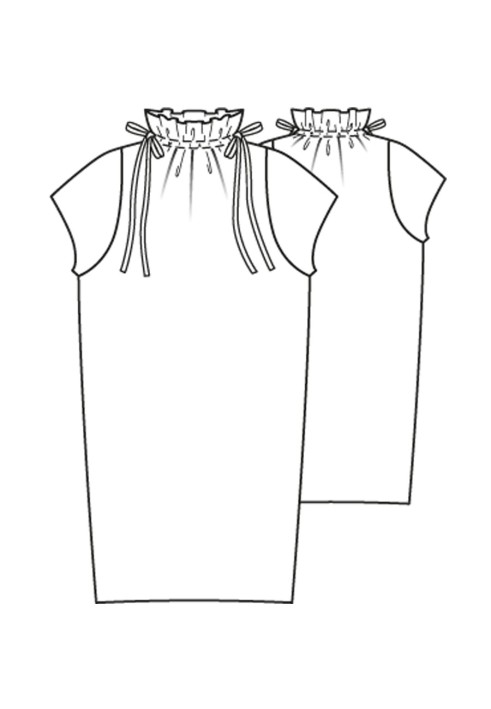 Pattern Dress with a solid stand-up collar (Burda 11/2015, pattern number 121 B)