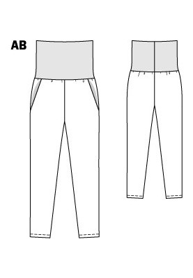 Выкройка Брюки крепдешиновые на широком трикотажном поясе (Burda 6/2012, № выкройки 138 A)