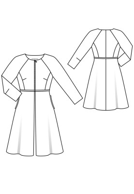 Pattern Cut-off coat with raglan sleeves (Burda 3/2018, pattern number 104 A)