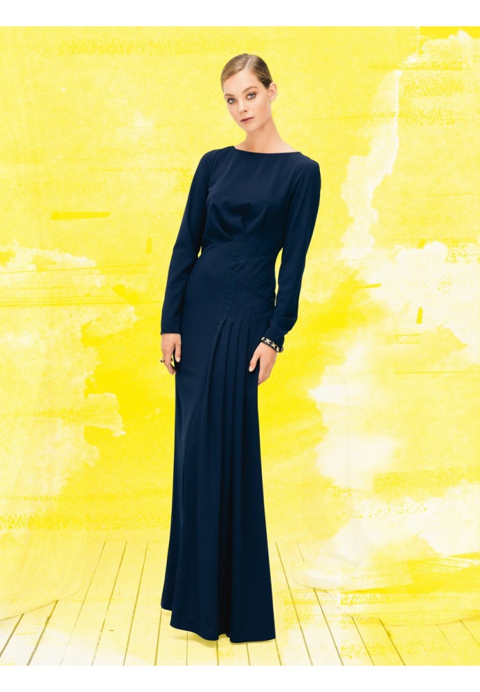 Pattern Long dress of a fitted silhouette with pleats (Burda 12/2015, pattern number 110 V)