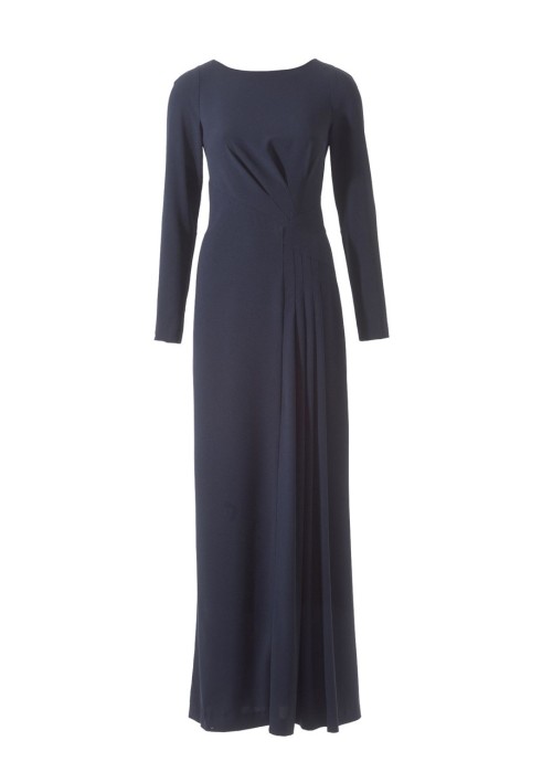 Pattern Long dress of a fitted silhouette with pleats (Burda 12/2015, pattern number 110 V)