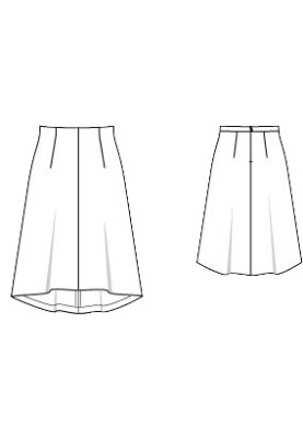 Pattern Skirt with an elongated back (Burda 8/2015, pattern number 111 A)