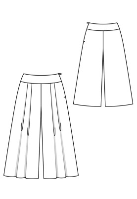 Pattern Skirt-trousers on a wide yoke (Burda 1/2020, pattern number 111 A)