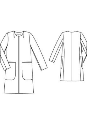 Pattern Coat of straight cut without collar (Burda 2/2012, pattern number 113)