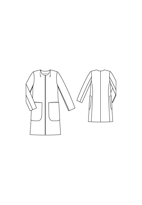 Pattern Coat of straight cut without collar (Burda 2/2012, pattern number 113)