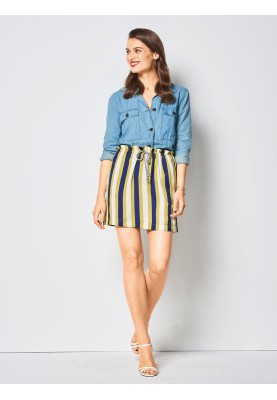 Pattern Mini skirt with gathered belt (Burda 1/2018, pattern number 6416 A)