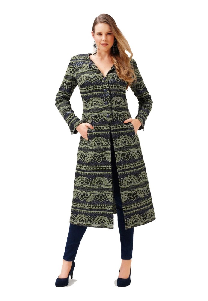 Pattern Coat of a fitted silhouette without a collar (Burda 2/2015, pattern number 6715 A)