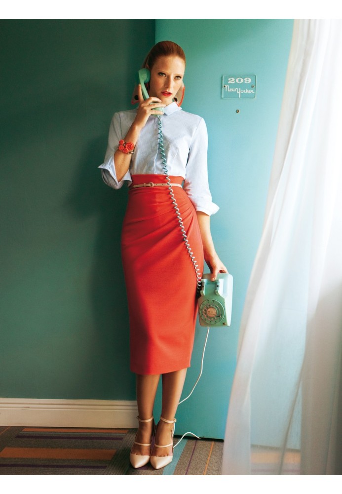 Pattern Midi knitted skirt with a narrow cut (Burda 5/2012, pattern number 113 C)