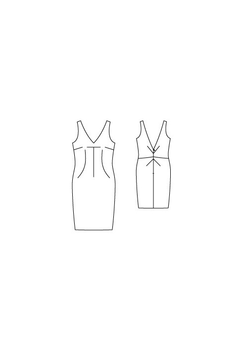 Pattern Sheath dress with back neckline (Burda 2/2010, pattern number 125)