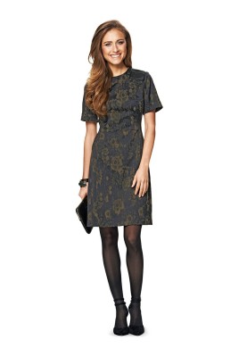 Pattern Dress in a fitted silhouette with a solid stand-up collar (Burda 2/2014, pattern no. 6832 B)