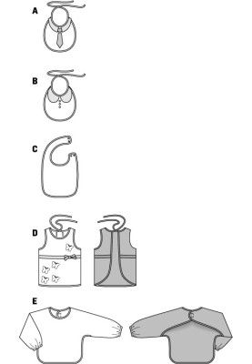 Выкройка Нагрудник-фартук для малышей (Burda 2/2015, № выкройки 9395 D)