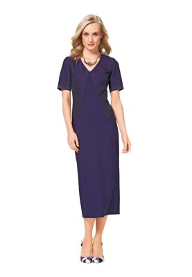 Pattern Sheath dress with geometric cut lines (Burda 2/2015, pattern number 6690 B)