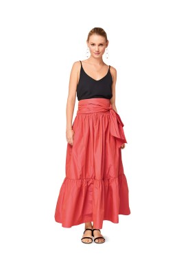 Pattern Maxi skirt with wide frill and belt (Burda 1/2017, pattern number 6514 A)