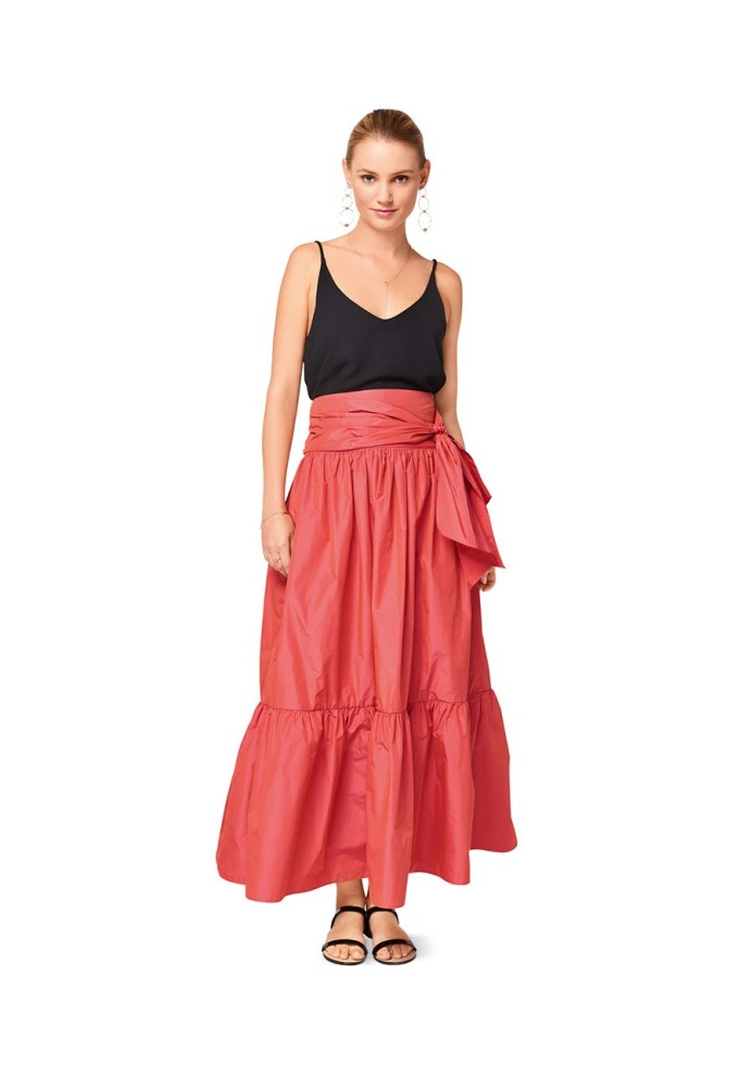 Pattern Maxi skirt with wide frill and belt (Burda 1/2017, pattern number 6514 A)