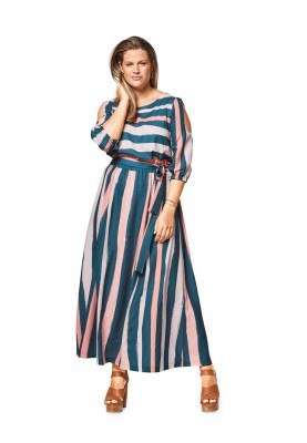 Pattern Long dress with cutouts on the sleeves (Burda 1/2018, pattern number 6449 A)