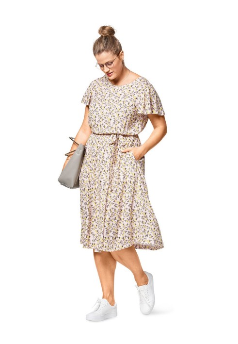 Pattern Long dress with cutouts on the sleeves (Burda 1/2018, pattern number 6449 A)