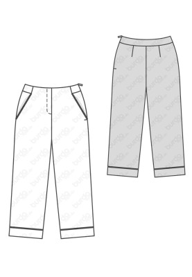 Pattern Capri pants in pajama style (Burda 2/2018, pattern number 6371 B)