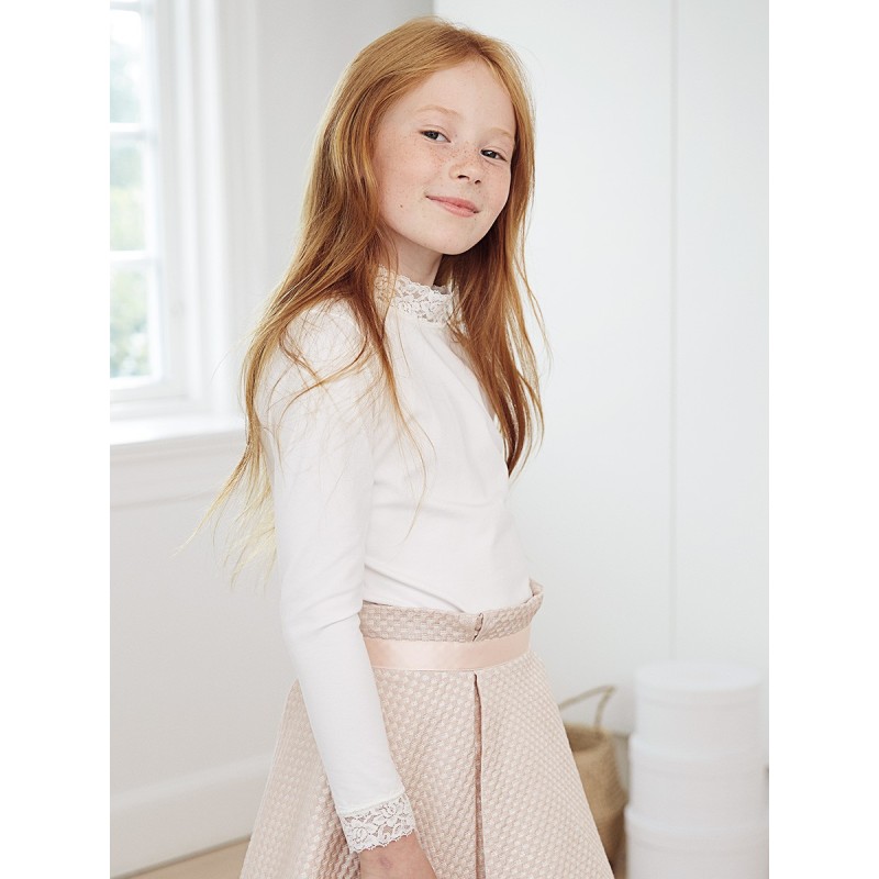 Pattern Knitted blouse with...