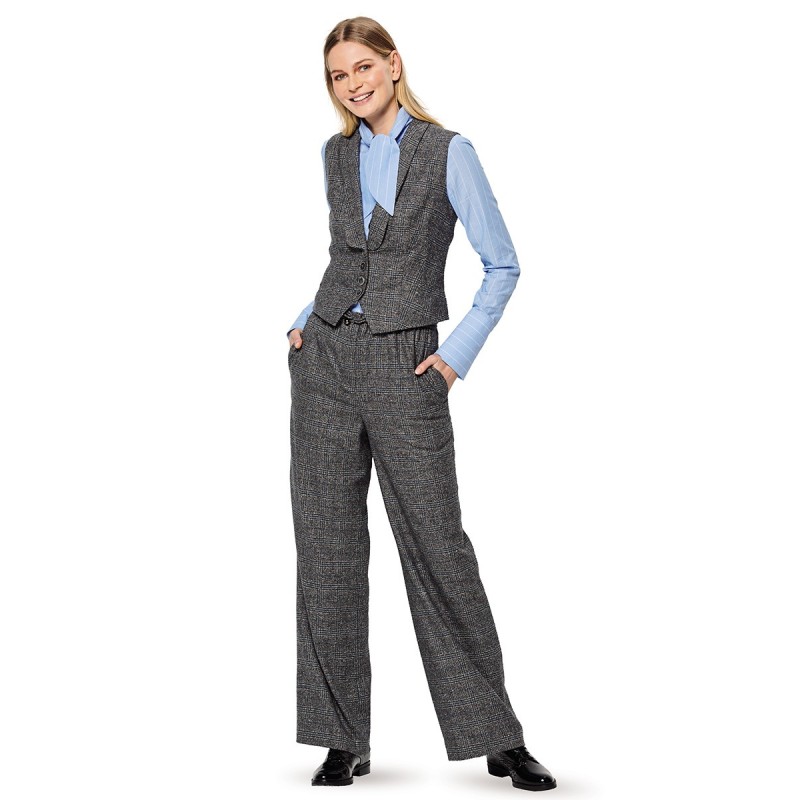 Pattern Straight-cut pants...