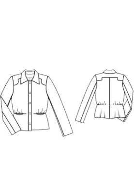 Pattern Single-breasted jacket with curly yokes (Burda 1/2011, pattern number 106)