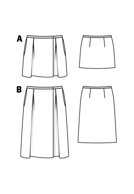 Pattern Midi skirt with smell and pleats (Burda 8/2011, pattern number 118 B)