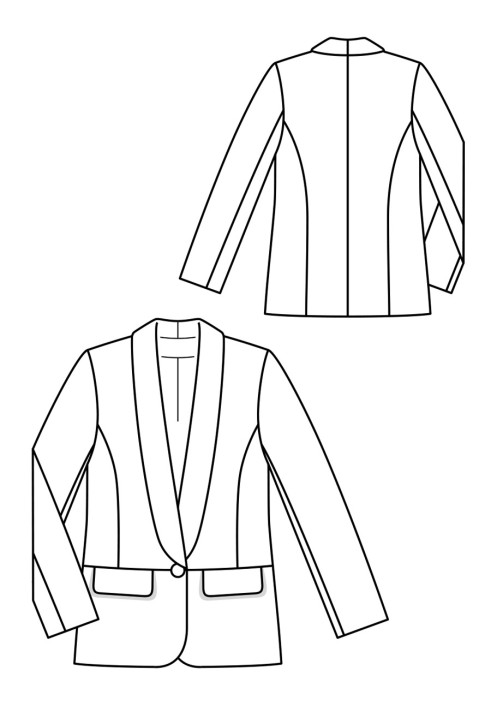 Выкройка Жакет льняной с шалевым воротником (Burda 5/2019, № выкройки 116)