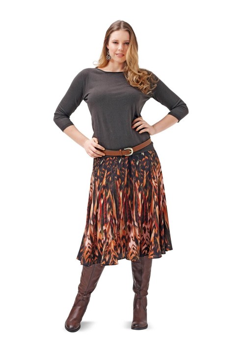 Pattern Midi length gode skirt (Burda 2/2015, pattern number 6714 A)