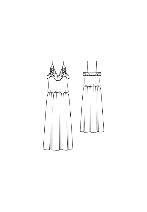 Pattern Wedding dress with spaghetti straps (Burda 3/2012, pattern number 103)