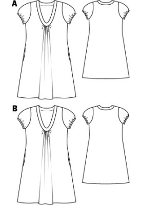 Выкройка Платье летнее расклешенного кроя (Burda 6/2011, № выкройки 102 B)