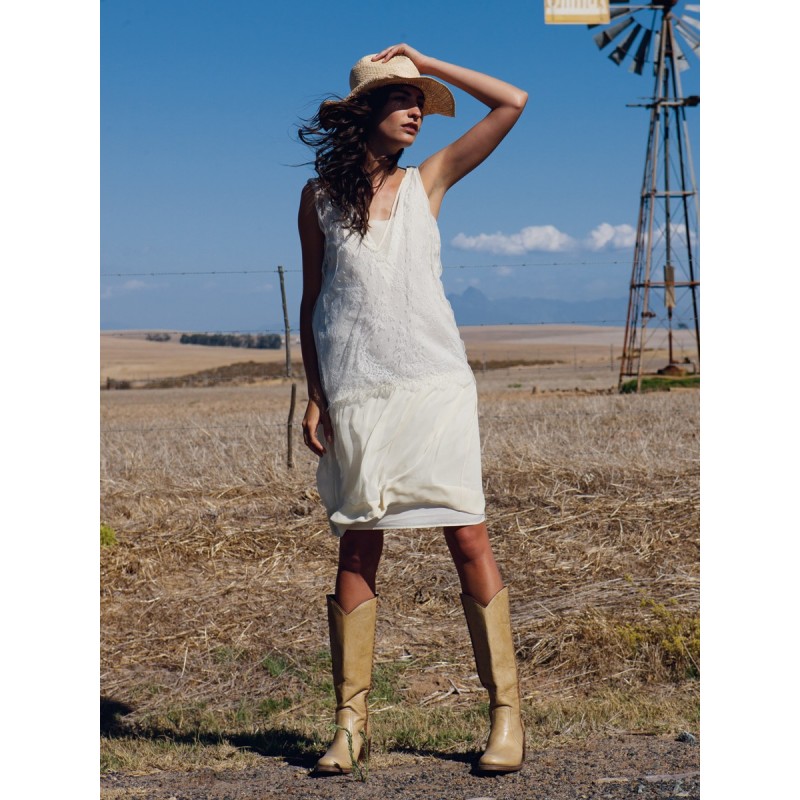 Pattern Dress with lace top...