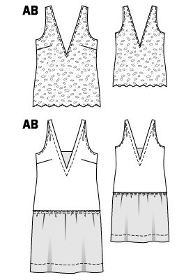 Pattern Dress with lace top (Burda 6/2012, pattern number 116 B)